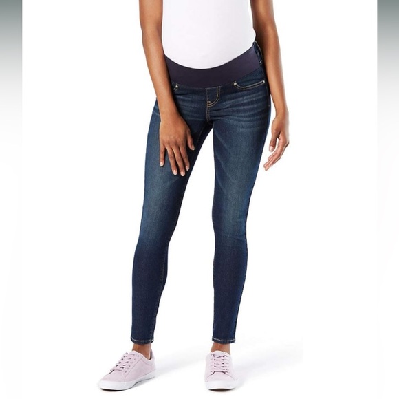 NWT Signature by Levi Maternity Baby Skinny Jeans Pull On Denim - Picture 6 of 9